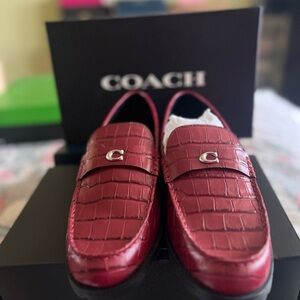 Coach Red Croc-Embossed Shoes